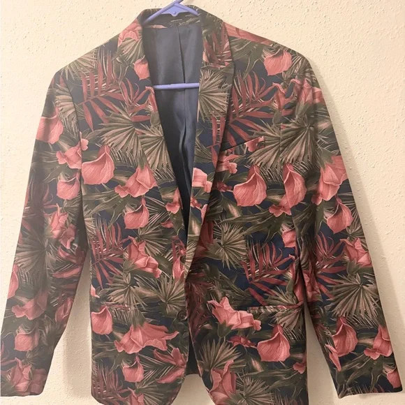 J. Ferrar Slim Fit Blazer - Navy with Red Accent - Picture 2 of 7